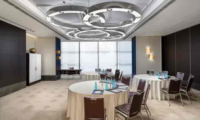 Upscale boardroom at Windowist Tower: modern corporate meeting space for executive conferences.