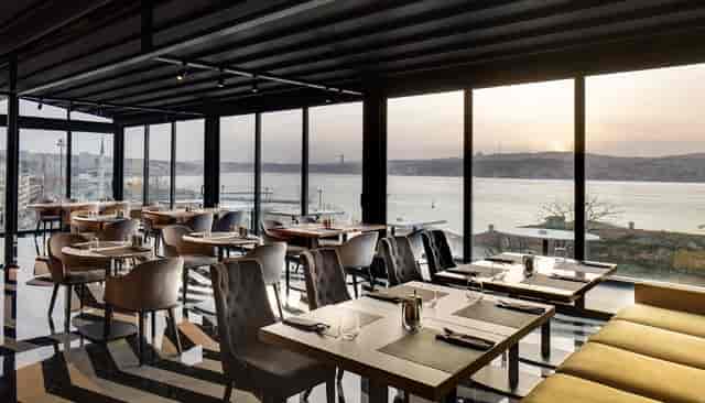 Azure Restaurant Bosphorus: waterfront venue with retractable roof for corporate dinner events.