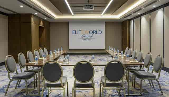 U-shape boardroom at World Trade Center Istanbul for corporate meetings and business presentations.