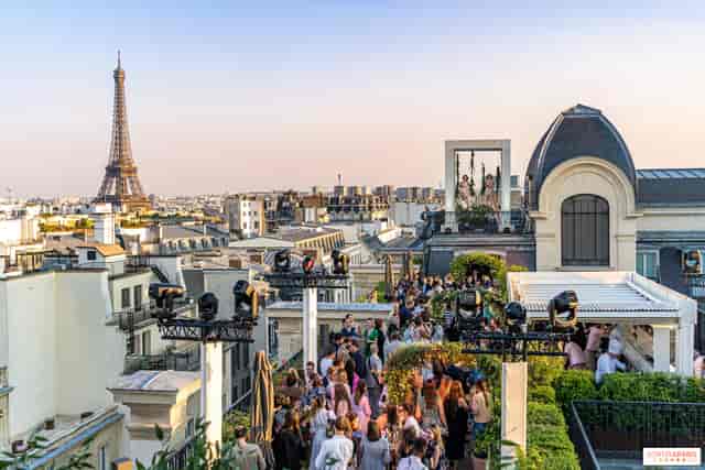 Luxury rooftop lounge in Paris for premium corporate event and brand activation.