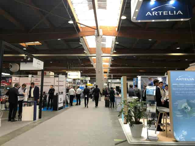 Paris Event Center Hall A trade show floor with optimal booth layout for exhibitor visibility.
