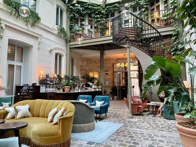 Jacques' Bar at The Hoxton, Paris: Elegant atrium space for VIP receptions and cocktail events.