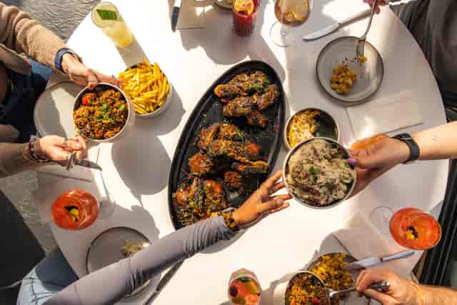 Vibrant dining setup in Coconut Grove, perfect for networking and celebrations.