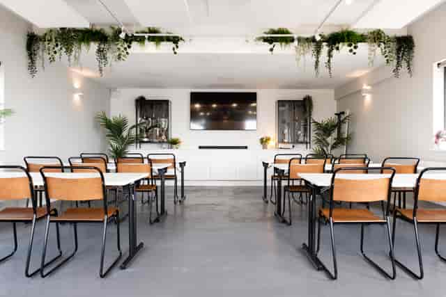 Biophilic classroom at The Clubhouse Brighton, ideal for corporate training and workshops.