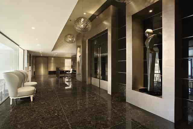 Elegant event space La Cupola, featuring polished marble floors for upscale receptions.