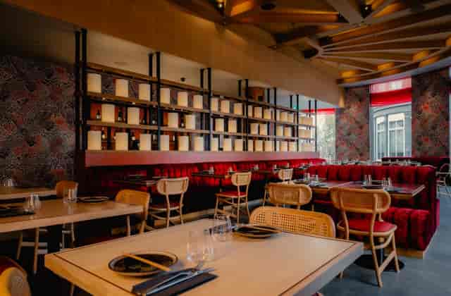 UBA Restaurant: Upscale velvet seating for intimate corporate dinners and VIP networking events.