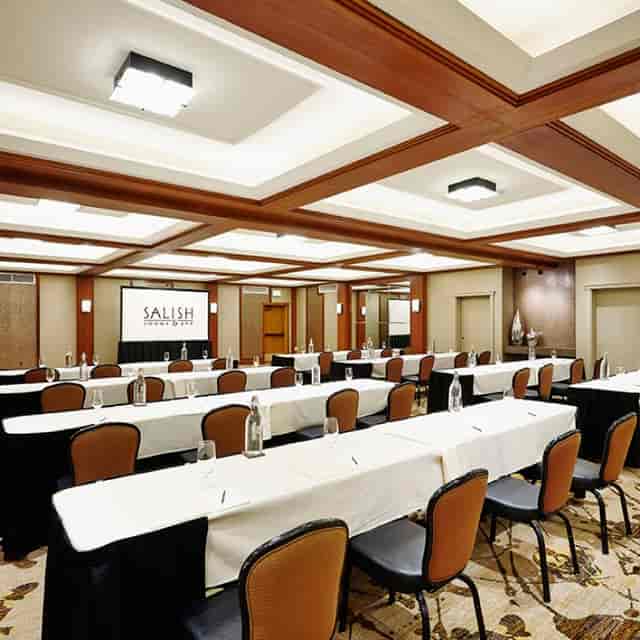 Classroom-style meeting space at Salish Lodge for corporate workshops and professional training.