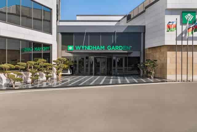 Wyndham Garden Baku modern entrance for corporate events and business arrivals.