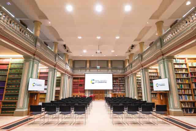 The Science Room theater setup for corporate presentations and professional symposiums.
