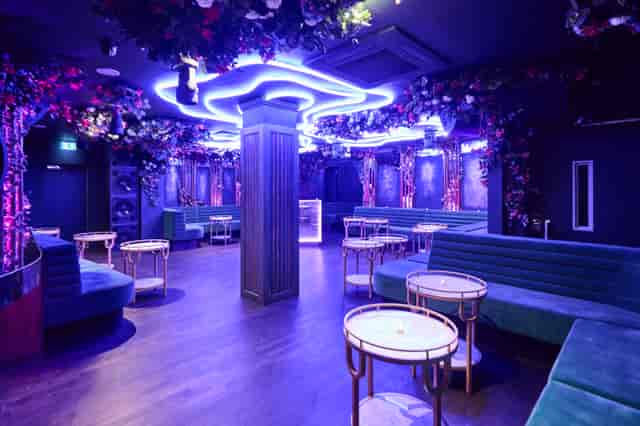 Mood-lit Helios lounge at Selene London for exclusive VIP activations and experiential events.
