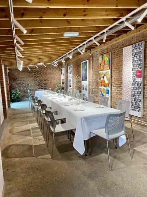 Turner Pavilion boardroom with long table for corporate meetings and event hire.