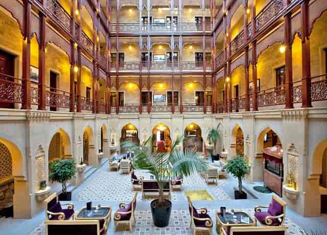 Khanedan Restaurant tiered atrium venue for high-end networking and corporate receptions.