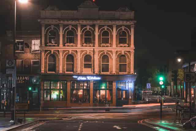 Stage side booth at The Blues Kitchen Camden, ideal for networking mixers and client dinners.