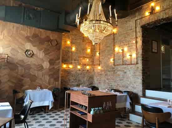 Industrial-chic private dining room for VIP corporate events.