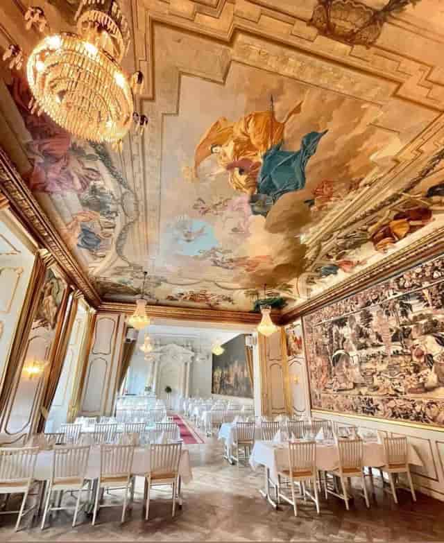 Historic Van der Nootska Palatset venue with frescoed ceilings for premium galas and luxury events.
