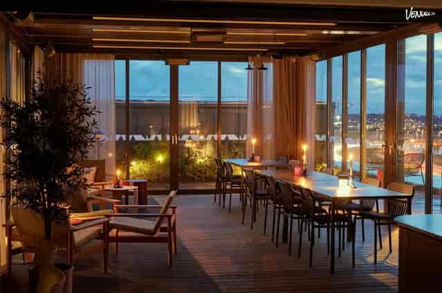 Gastropol bar with ambient lighting, ideal for private dinner and corporate networking events.