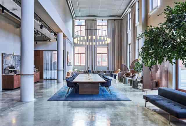 Industrial boardroom at Clarion Hotel Tapetfabriken for executive meetings and corporate events.