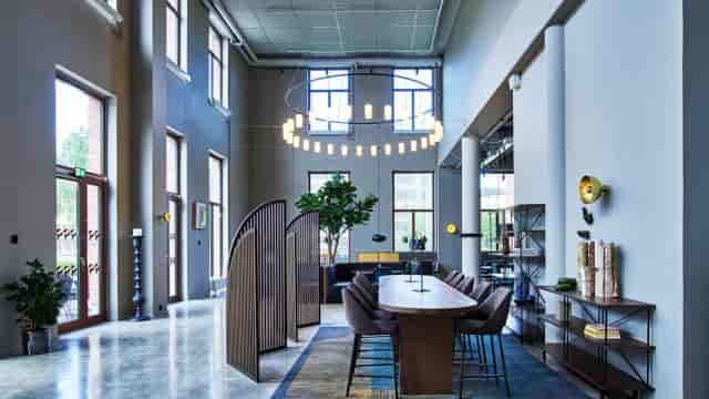 Clarion Hotel Tapetfabriken high-ceilinged breakout space for workshops and board meetings.