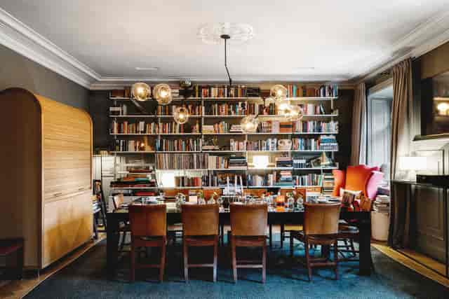 Ett Hem Stockholm dining room for VIP roundtable and board meeting.