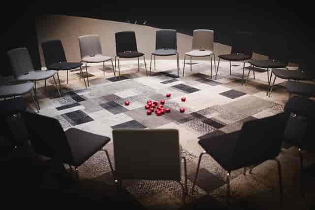 Circular conference room at Hotel Lilla Rådmannen, perfect for brainstorming and workshops.