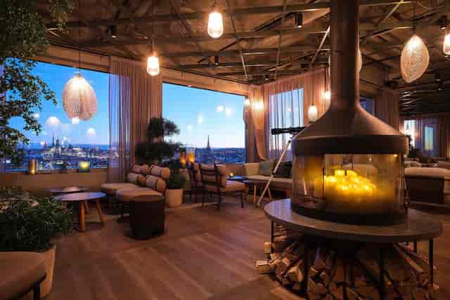 The Nest cocktail lounge with fireside seating, ideal for VIP receptions and corporate events.
