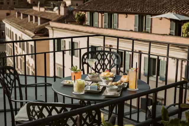 Rooftop terrace at Palazzo Nainer for VIP networking and corporate reception events.