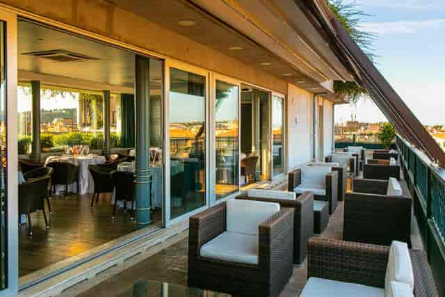 Michelangelo Room rooftop venue with cityscape view for executive meetings and cocktail events.