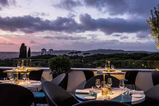 Terrazza Borghese rooftop restaurant with panoramic views for VIP cocktail and dinner events.