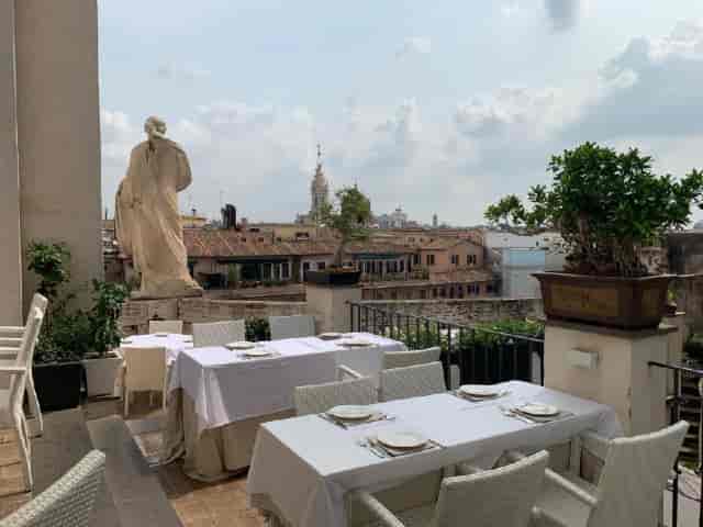Terrazza Borromini rooftop terrace for upscale corporate dinners and VIP receptions in Rome.