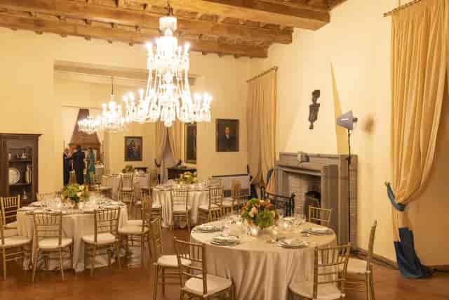 Mirror Hall at Castello di Decima for elegant gala and formal banquet venue.