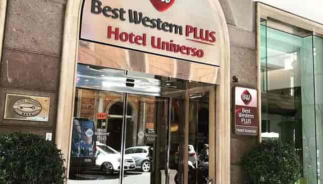 Best Western Plus Hotel Universo exterior entrance for corporate events and business meetings.