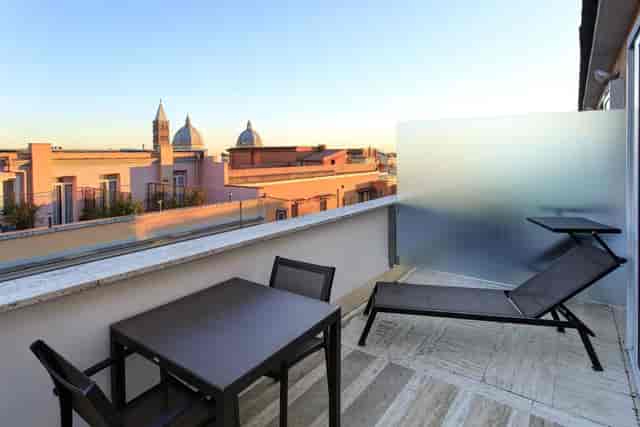 Hotel Universo terrace for VIP networking and premium corporate event site inspections.