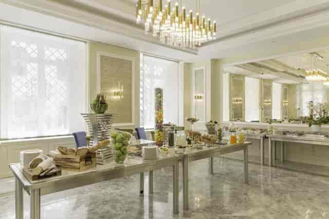Elegant refreshment station at Aleph Rome Hotel for luxury corporate events and banquets.