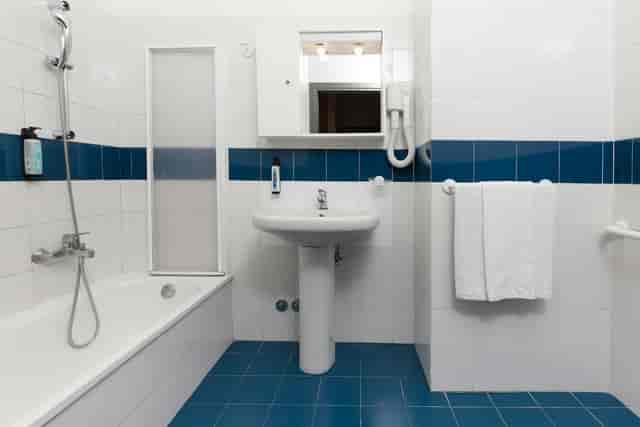 Accessible hotel bathroom at Sala Michelangelo, Hotel Villa Eur for corporate event bookings.
