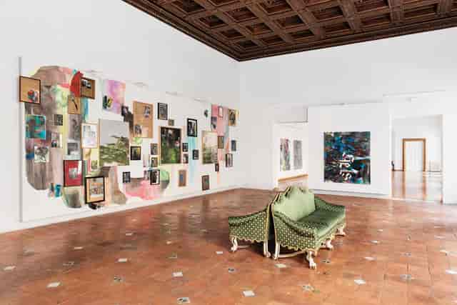 Spazio Field gallery space with lounge seating for exclusive evening receptions and networking.