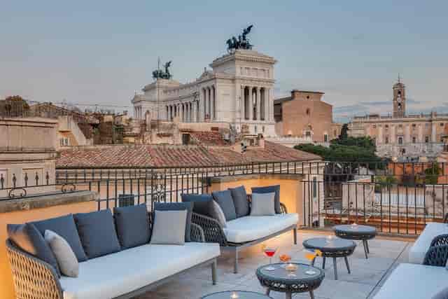 Rooftop event space in Hotel Prati Rome for luxury incentive travel and VIP networking.