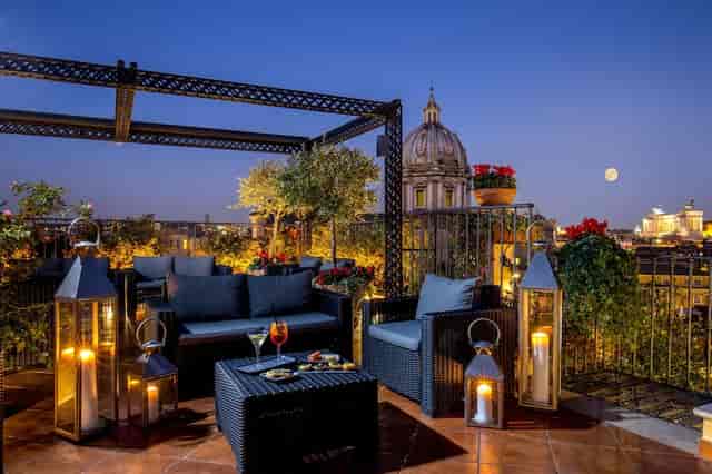 Panoramic Terrace rooftop venue with lounge furniture for VIP receptions and boutique events.