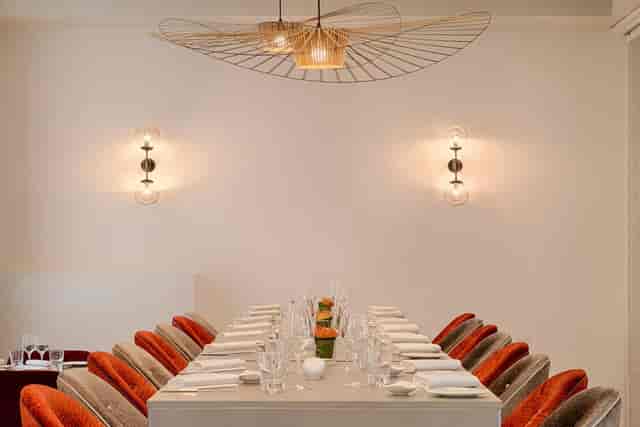 Sophisticated private dining room at NH Collection Roma for executive dinners and client events.