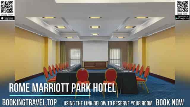 U-shaped conference room in Rome Marriott Park Hotel for professional business meetings.