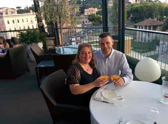 Corporate networking event at 47 Circus Roof Garden with iconic cityscape view.