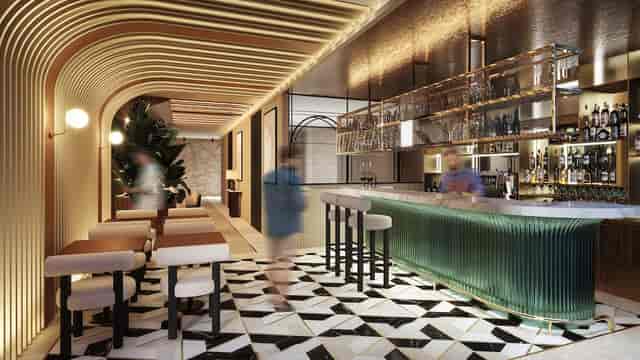 Contemporary Je Rome Hotel lounge for exclusive VIP hospitality and networking events.
