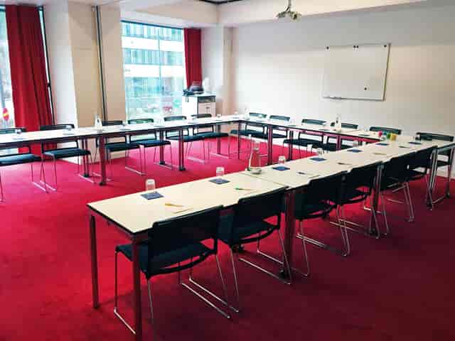 U-shaped meeting room at Best Western Stockholm, ideal for corporate workshops and team conferences.