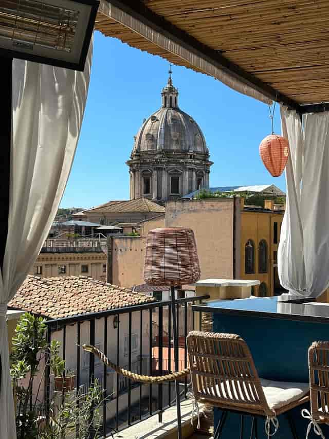 Rooftop terrace in Rome for upscale cocktail receptions and exclusive VIP welcome events.