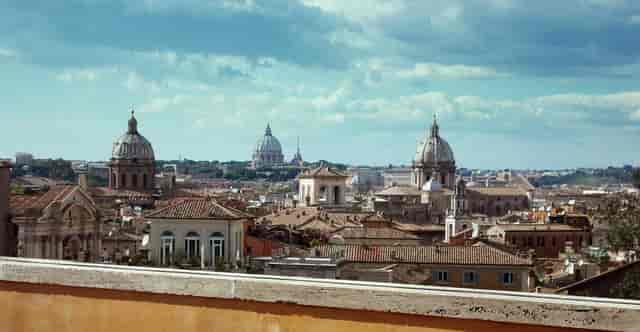 Caffetteria dei Musei Capitolini rooftop view for luxury incentive reception and gala dinner.