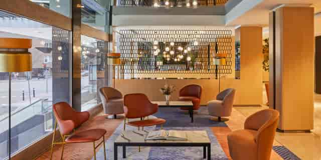 Dominica hotel lounge, elegant lobby for business networking and corporate event registration.