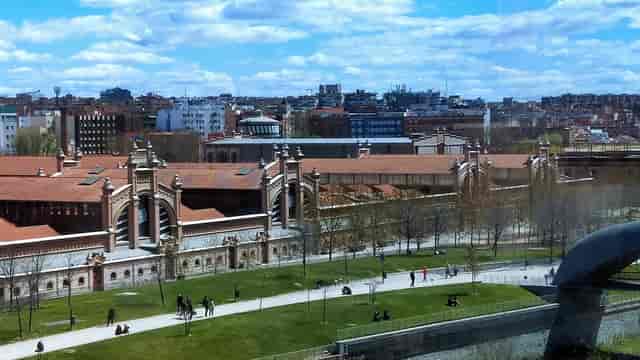 Historic Archivo Ground Floor, Matadero Madrid: industrial event venue for creative outdoor festivals.