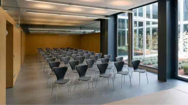 Theater-style multipurpose room at Ibiza Congress Center for professional business events.