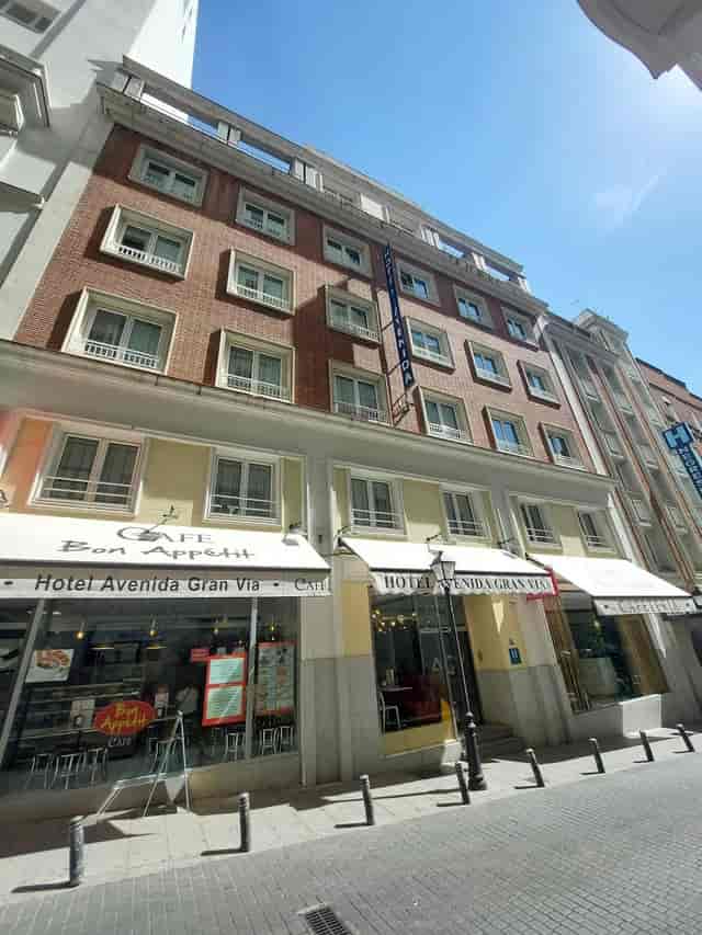 Hotel Avenida Gran Via street view, ideal for central city-center event venue programs.