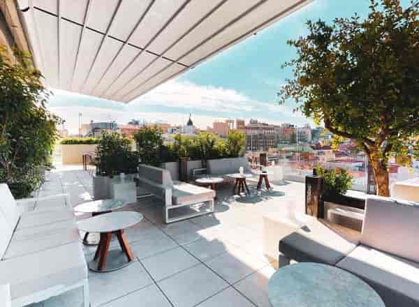 Barceló Imagine rooftop venue with lounge seating for cocktail receptions and networking events.