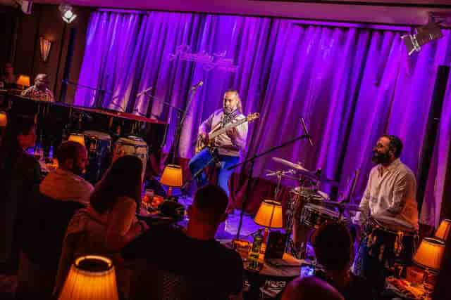 Recoletos Jazz Madrid main club venue with stage lighting for corporate gala or evening reception.